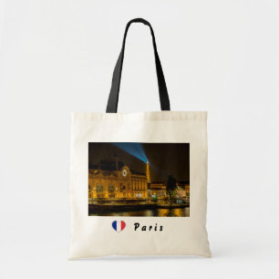 Musée d'Orsay i Paris på natten Tygkasse