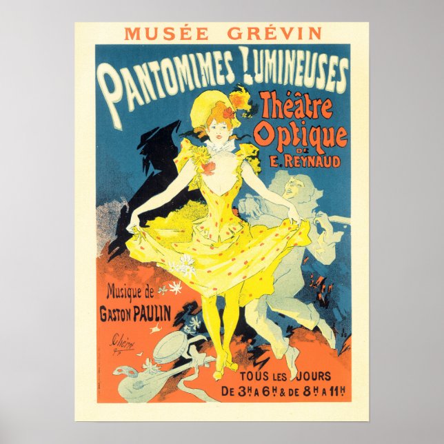 MUSEE GREVIN PARIS Jules Cheret Old Fransk Theater Poster (Framsidan)