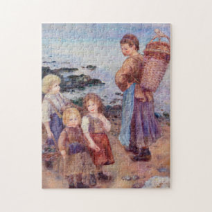 Muselfiskare genom Renoir Impressionist Painting Pussel
