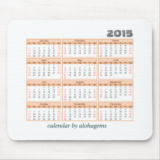 Musen för 2015 kalender vadderar den enkla orange musmatta