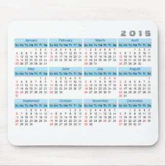Musen för 2015 kalender vadderar enkel himmelblått musmatta