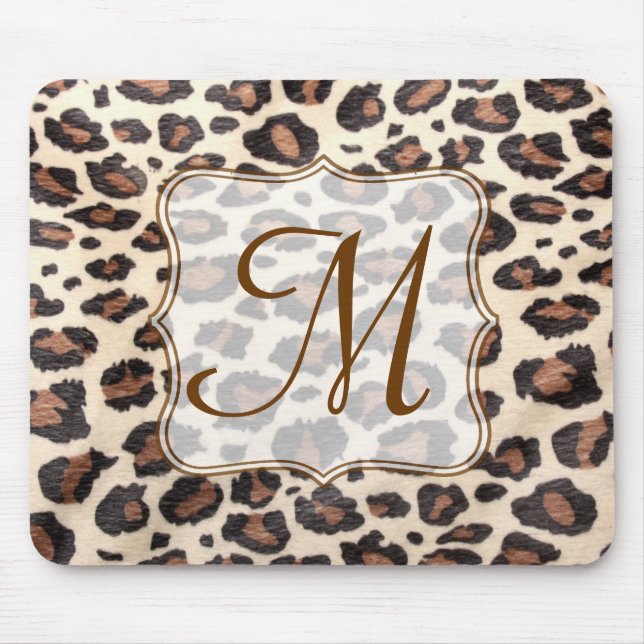 Musen för den djura monogramen för Cheetahfläcken Musmatta (Framsidan)