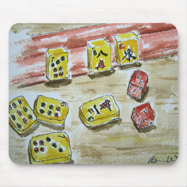 Musen för Mah Jongg (mahjong) vadderar Musmatta (Framsidan)