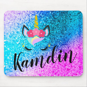 Musen för personligUnicornOmbre glitter vadderar Musmatta