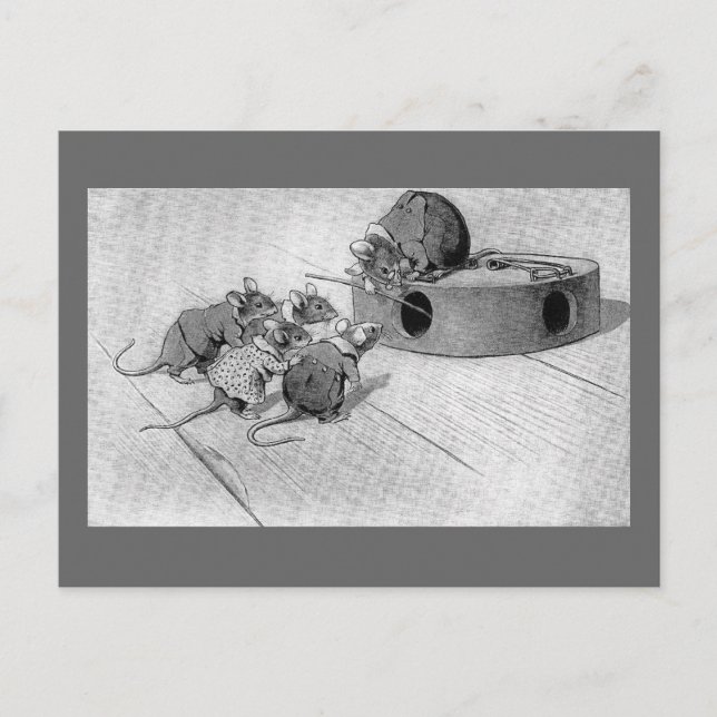 Musen försöker inaktivera Mousetrap Vykort (Framsida)