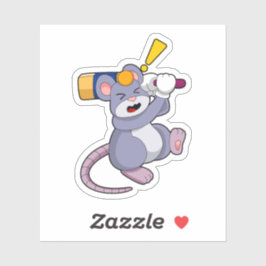 Musen i Cricket med Cricket fladdermus Klistermärken