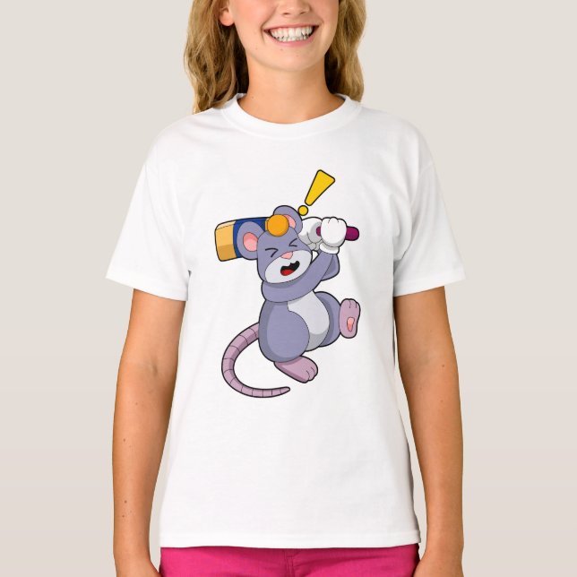 Musen i Cricket med Cricket fladdermus T Shirt (Framsida)