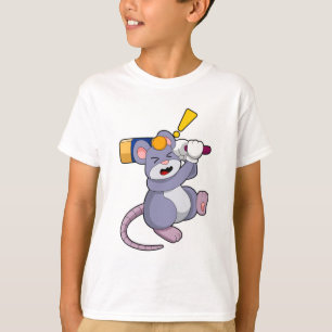 Musen i Cricket med Cricket fladdermus T Shirt