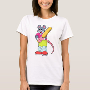 Musen i Cricket med Cricket fladdermus T Shirt