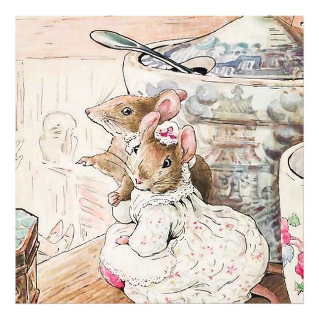 “Musen lyssnade på skräddaren” av Beatrix Potter Fototryck (Framsidan)