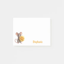 Musen med Gulten Flower Cute Personlig Namn