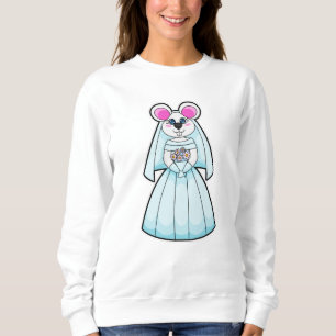 Musen som brud med bukett blommor t shirt