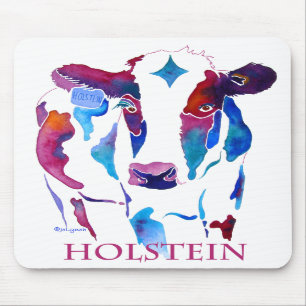 Musen vadderar den Holstein kon i lilor & Musmatta