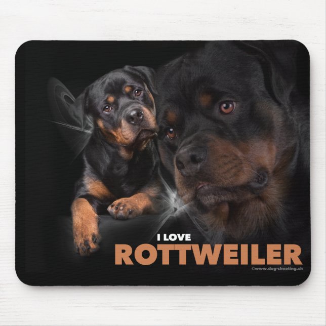 Musen vadderar Rottweiler Musmatta (Framsidan)