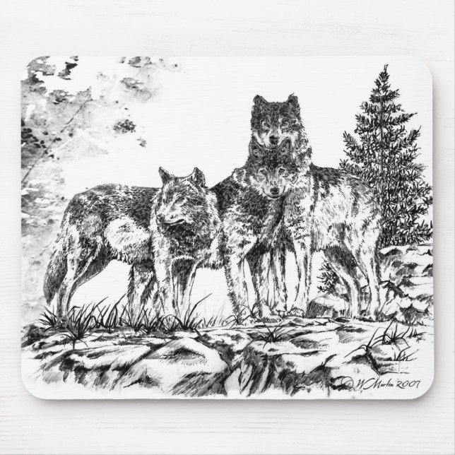 Musen vadderar - tre Wolfs illustrationen Musmatta (Framsidan)