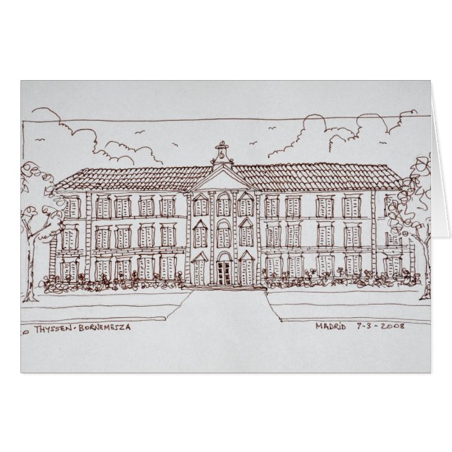 Museo Thyssen-Bornemisza| Madrid, Spanien Hälsningskort (Framsidan Horizontal)