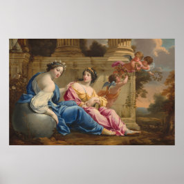 Muses Urania and Calliope - Simon Vouet Fine Art Poster