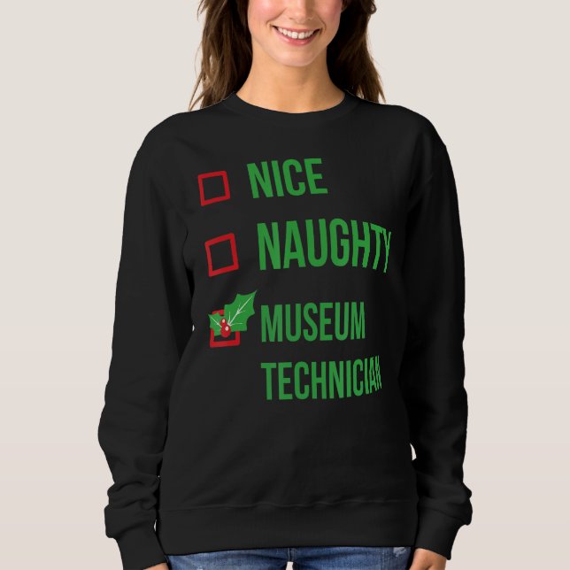 Museum Technician Funny Pajama jul T Shirt (Framsida)