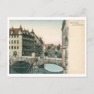 Museumbrucke, Nurnberg, Tyskland Vintage Vykort