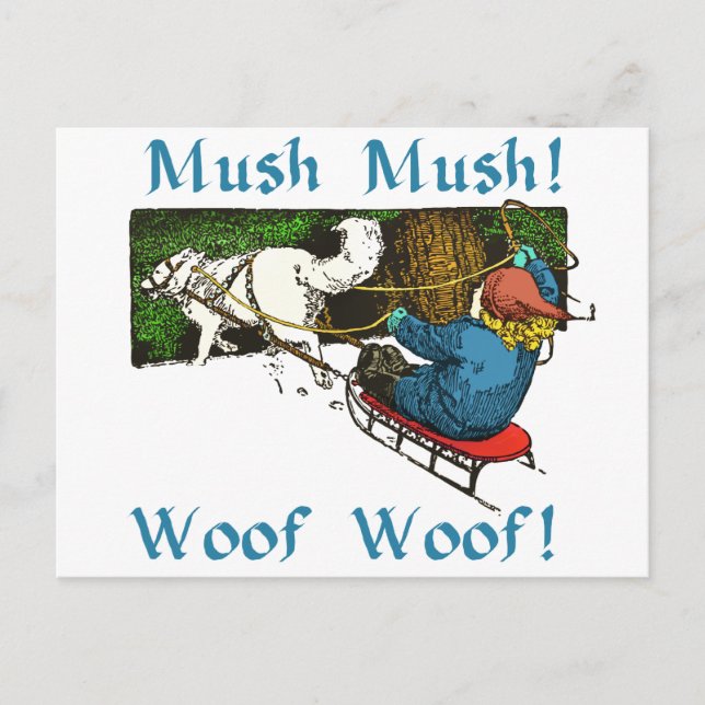 Mush Mush Woof Woof Vykort (Framsida)
