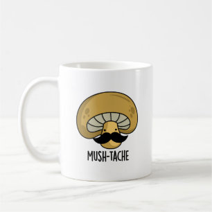 Mush-tache Funny Moustach Mushroom Pun Kaffemugg