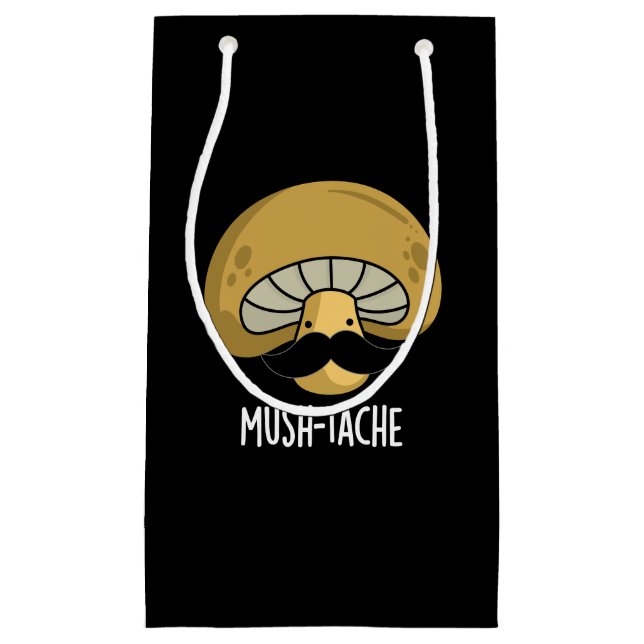 Mush-tache Funny Moustach Mushroom Pun Mörk BG (Framsidan)