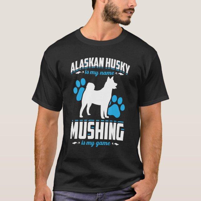 Mushing Race For Dog Sledding Dog Sled Rider Mushe T Shirt (Framsida)