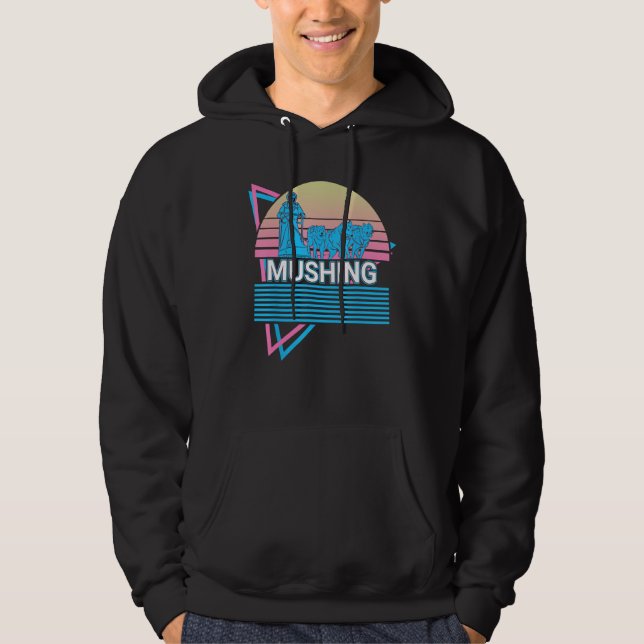 Mushing Sled Dogs Dog Sledding Hoodie (Framsida)