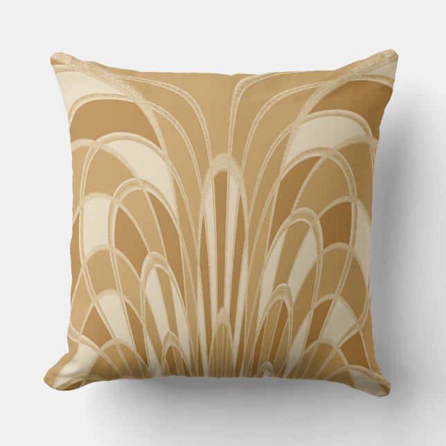 Mushroom Abstrakt - Art Deco - Beige Kudde (Framsida)