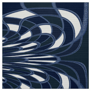 Mushroom, Abstrakt - Navy - Fabric Tyg