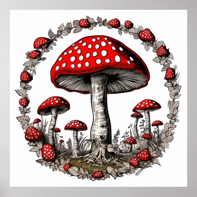Mushroom agaric svampplant poster (Framsidan)