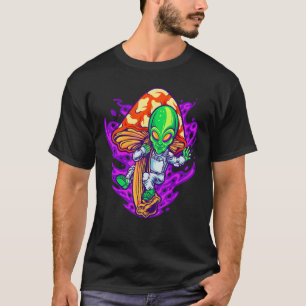 Mushroom Alien Psychedelic Space Shroom Hippie Rol T Shirt