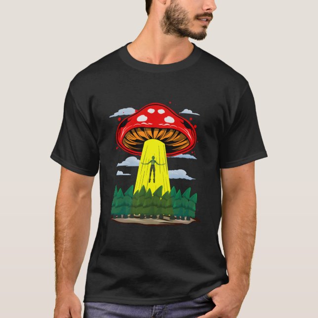 Mushroom Alien Shirt Alien Abduction Ufo Älskare S T (Framsida)
