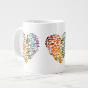 Mushroom Älskare - Rainbow Heart Specialty Mugg Jumbo Mugg