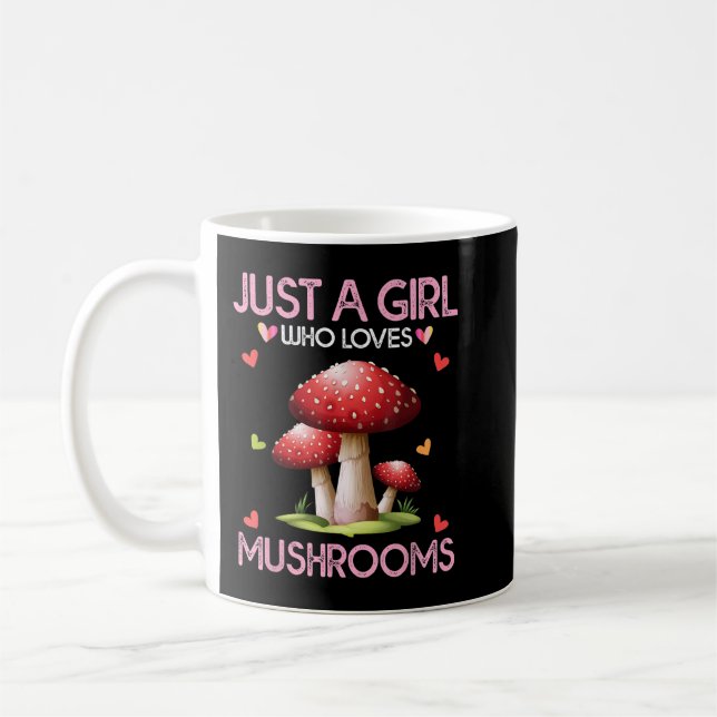 Mushroom Älskare Women ger bara en flicka som Kärl Kaffemugg (Vänster)