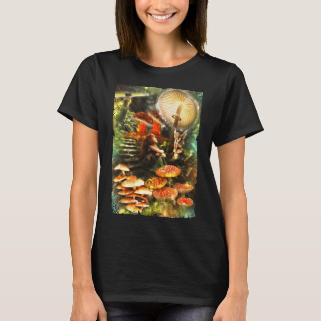 Mushroom Älvors Fantasy T Shirt (Framsida)