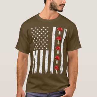 Mushroom American Flagga Mushroom Hunter T Shirt