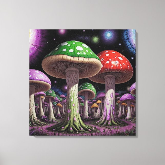 Mushroom Art Canvastryck (Framsida)