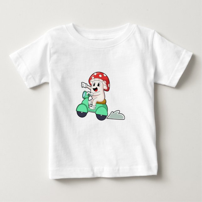 Mushroom as Biker with Scooter.PNG T Shirt (Framsida)