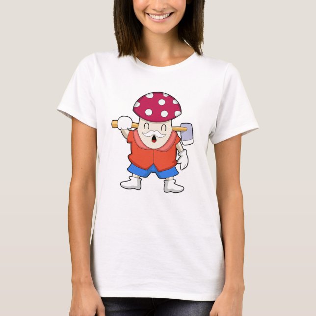 Mushroom as Farmer with Ax T Shirt (Framsida)
