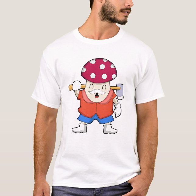 Mushroom as Farmer with Ax T Shirt (Framsida)