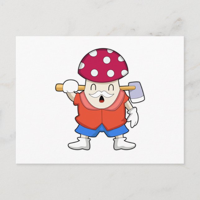 Mushroom as Farmer with Axe Vykort (Framsida)