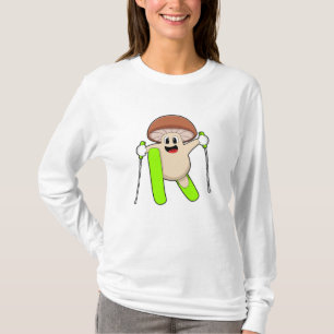 Mushroom as Skier med Ski T Shirt