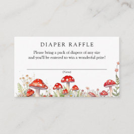 Mushroom Baby Shower Diaper Raffle Tilläggskort