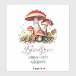 Mushroom Baby Shower, gender Neutral Baby Shower Klistermärken