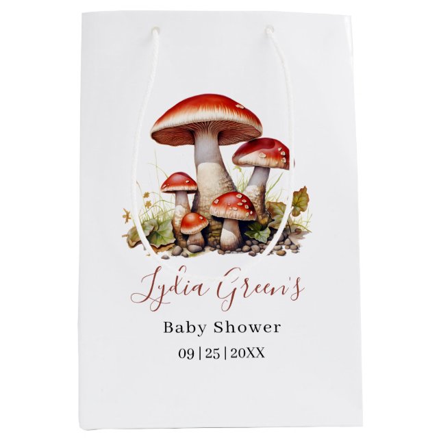 Mushroom Baby Shower Inbjudan, Fall Gender Neutral (Framsidan)