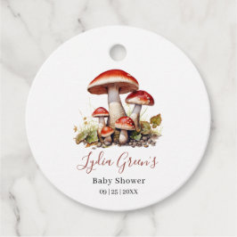 Mushroom Baby Shower Inbjudan, Fall Gender Neutral Gåvor Etiketter