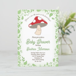 Mushroom Baby Shower Inbjudningar