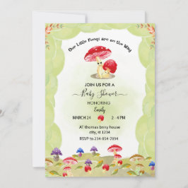 Mushroom Baby Shower Inbjudningar
