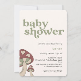 Mushroom Baby Shower | Kön neutralt Inbjudningar